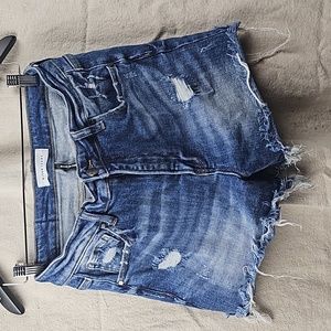 Risen Jeans Cut Off Denim Shorts